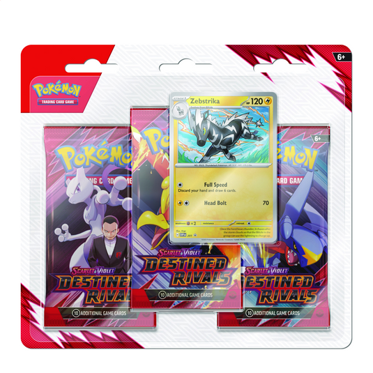 Pokemon Scarlet & Violet Destined Rivals: 3 Pack Blister - Zebstrika