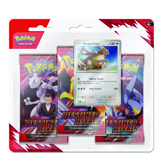 Pokemon Scarlet & Violet Destined Rivals: 3 Pack Blister - Kangaskhan