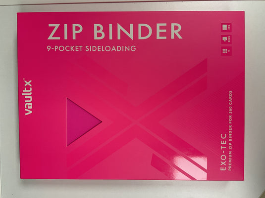 Vault x 9 Pocket Sideloading Zip Binder - Neon Pink