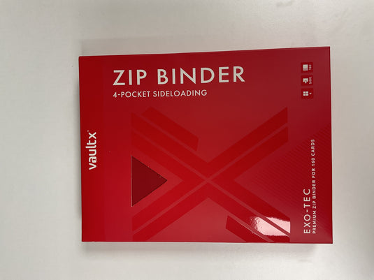 Vault x 4 Pocket Sideloading Zip Binder - Red