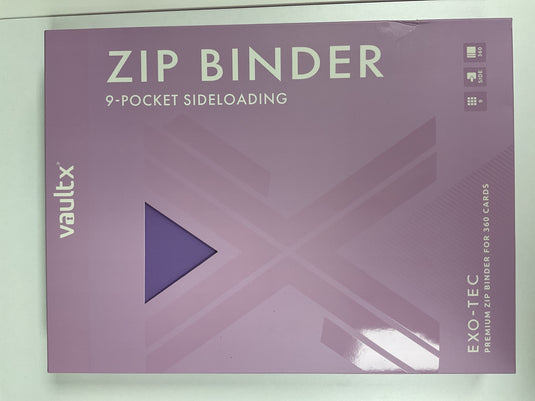Vault x 9 Pocket Sideloading Zip Binder - Just Purple