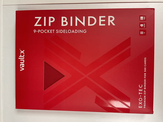 Vault x 9 Pocket Sideloading Zip Binder - Red