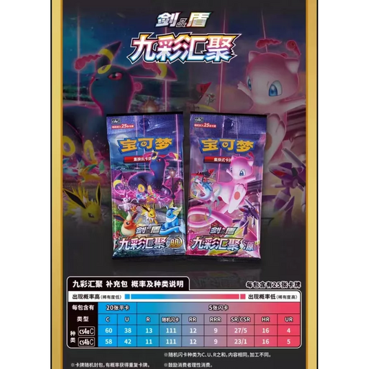 Pokémon TCG S-Chinese Nine Colours Gathering Eevee Display Gift Box Sealed