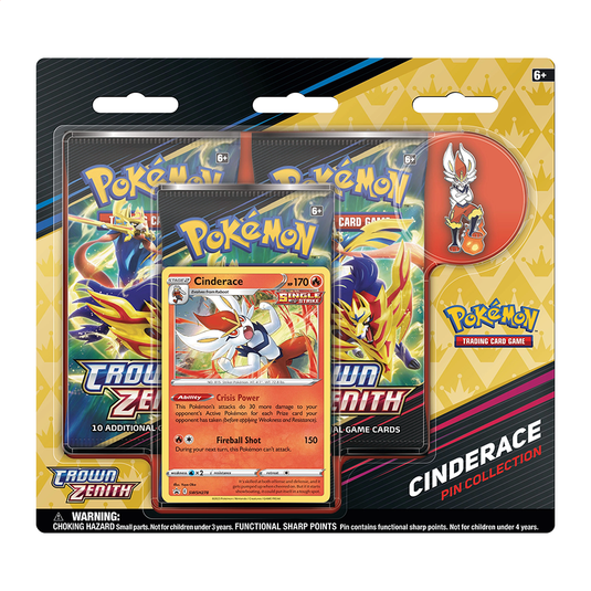 Pokémon Triple Blister - Crown  Zenith Pin Collection (Cinderace)