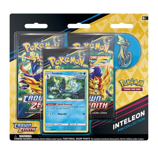 Pokémon Triple Blister - Crown  Zenith Pin Collection (Inteleon)